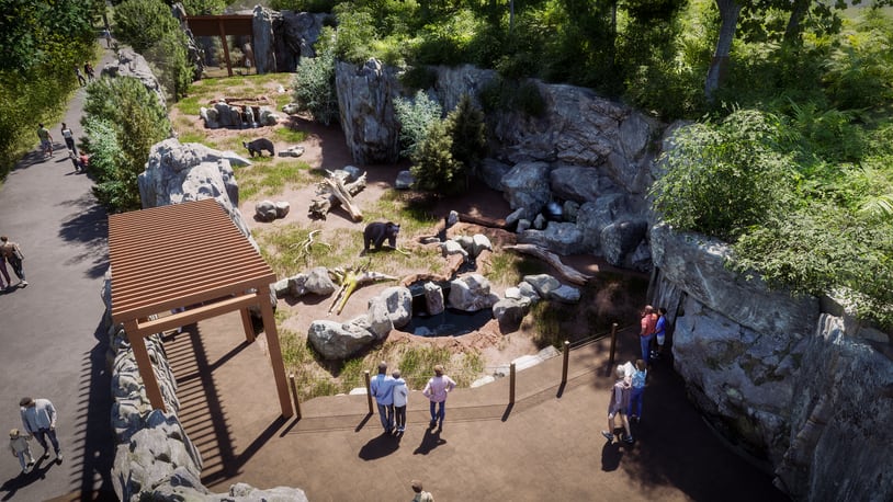 A rendering of the plan for the Cincinnati Zoo's new black bear exhibit. CONTRIBUTED