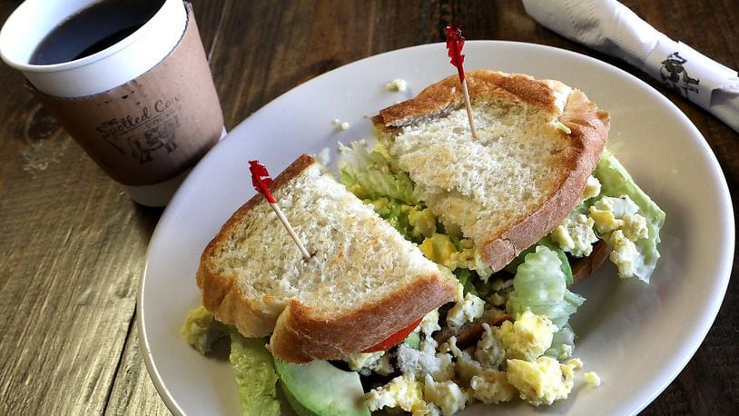The “Sunrise Sandwich” at The Spotted Cow Coffee House. BILL LACKEY/STAFF