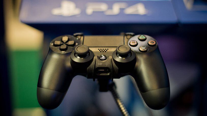 A Sony Playstation 4 controller (Photo credit should read LEON NEAL/AFP/Getty Images)
