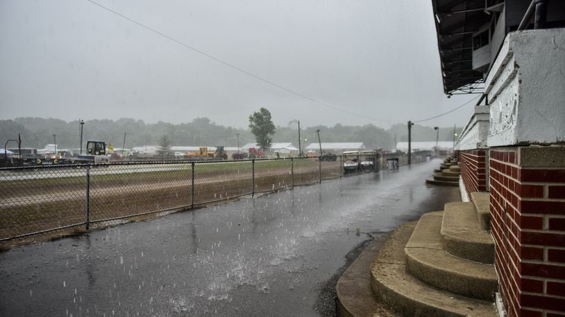 Rain is seen falling at the Butler County Fairgrounds in Hamilton. FILE