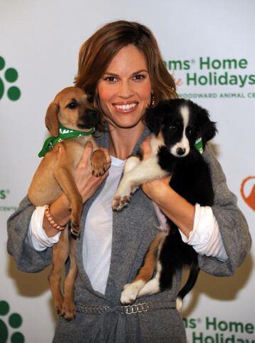 Hilary Swank with Mustang and Machi
