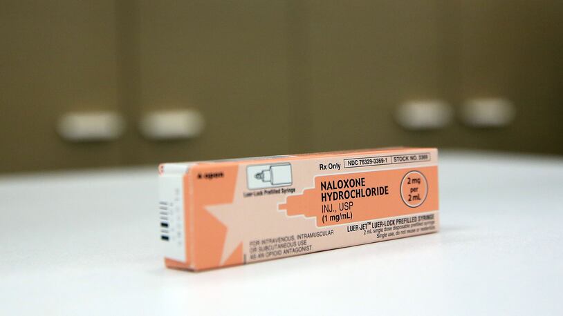 A box of the overdose antidote Naloxone Hydrochloride sits on a counter at a Walgreens store on February 2, 2016 in New York City. Hundreds of Duane Reade and Walgreen Co. pharmacies will begin giving out the heroin antidote without a prescription across New York state as the heroin epidemic continues to spread. Naloxone, more commonly known by the brand name Narcan, can temporarily block the effects of heroin, OxyContin and other painkillers. It is estimated that one person dies every day in New York from a drug overdose.  (Photo by Spencer Platt/Getty Images)