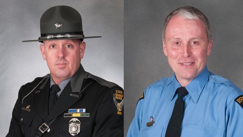 Trooper Tim Durham was named the Ohio State Highway Patrol Springfield Post 2020 Trooper of the Year. Dispatcher Douglas Webb was named the Springfield Dispatch Center 2020 Dispatcher of the Year. Contributed