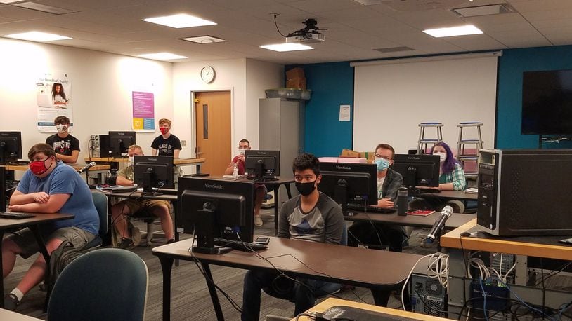 Clark State Cybersecurity lab class on the first day of fall semester in August. CONTRIBUTED
