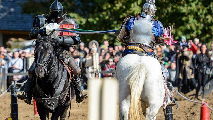 Knights and jousting are part of the medieval fun at the Ohio Renaissance Festival throughout September and October weekends. CONTRIBUTED