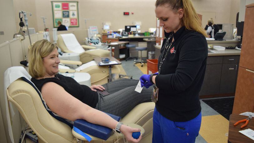 The Dayton area was battered by one crisis after another last year but emerged Dayton Strong. Dayton Mayor Nan Whaley gave blood Wednesday at the Dayton Community Blood Center to help avert a blood shortage on top of the COVID-19 crisis and encouraged others to be Donor Strong.