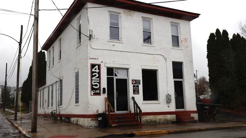 The 425 Club on Harrison Street in Springfield, where a woman was shot Thursday night March 16, 2023. BILL LACKEY/STAFF