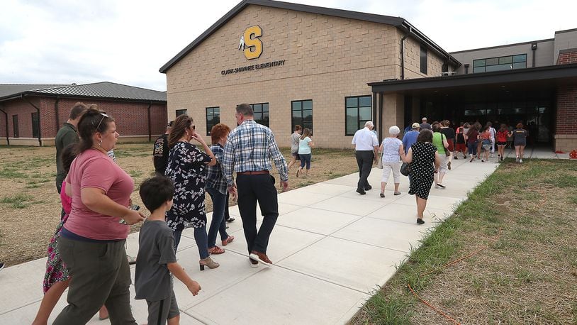 Clark-Shawnee School District residents will vote on a substitute levy in November. The district held an open house for their new combined elementary school in August before the first day of school. BILL LACKEY/STAFF