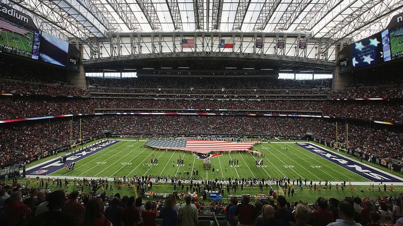 HOUSTON, TX - OCTOBER 30: A general view of the stadium during the National Anthem before the game between the Houston Texans and the Detroit Lions at NRG Stadium on October 30, 2016 in Houston, Texas. (Photo by Thomas B. Shea/Getty Images)