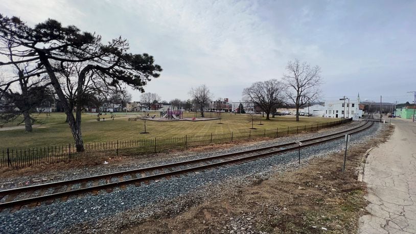 This is a location of a possible Amtrak station platform in Hamilton, at the city's Symmes Park south of the downtown area. NICK GRAHAM/STAFF