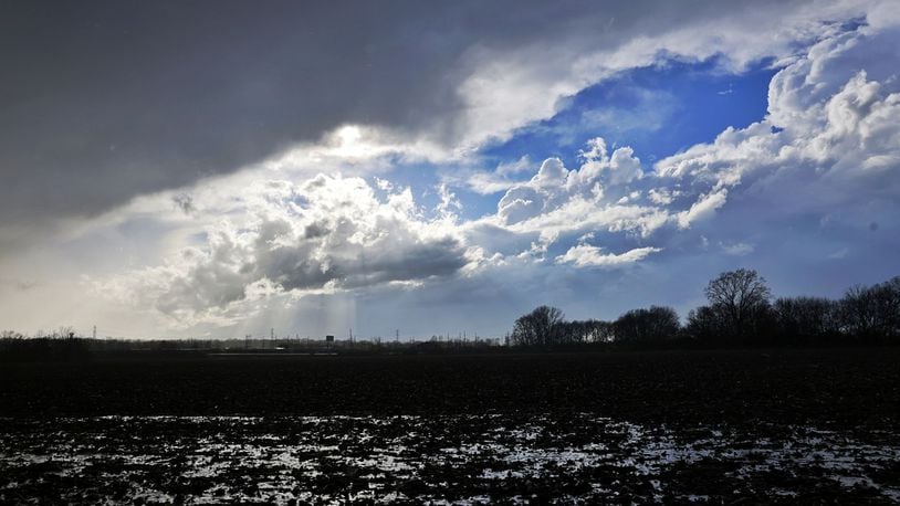 A break in the clouds on April 2, 2024, after storms moved through the Monroe area. NICK GRAHAM/STAFF