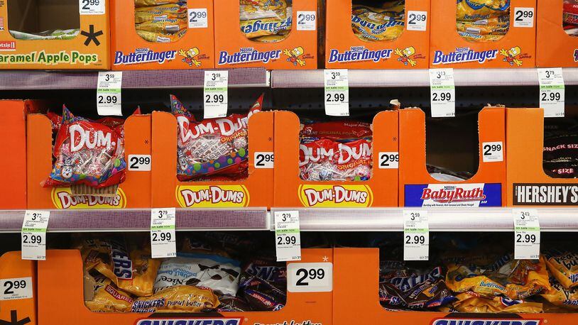 WHEELING, IL - SEPTEMBER 19: Halloween candy is offered for sale at a Walgreens store on September 19, 2013 in Wheeling, Illinois. (Photo by Scott Olson/Getty Images)