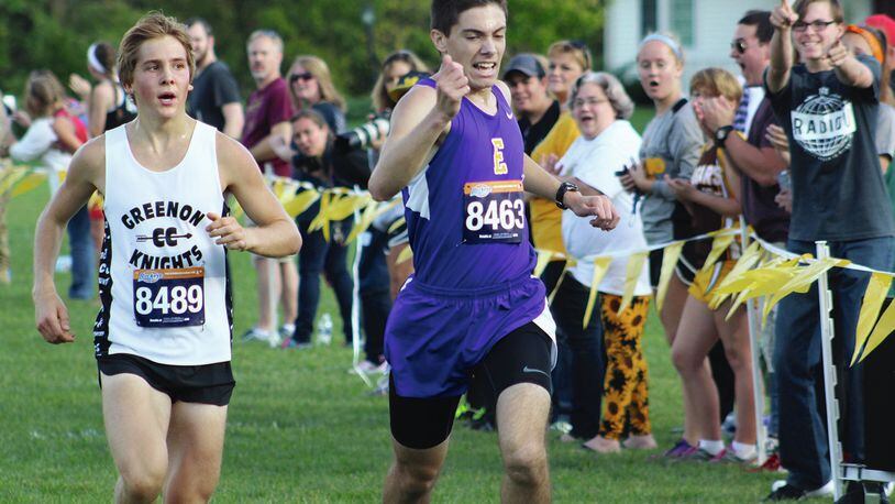 Greenon junior Max Pettit (left) finished 30th at state as an individual qualifier last year. His coach thinks the defending Central Buckeye Conference champion has the potential for a top-10 finish this season. JEFF GILBERT/CONTRIBUTED