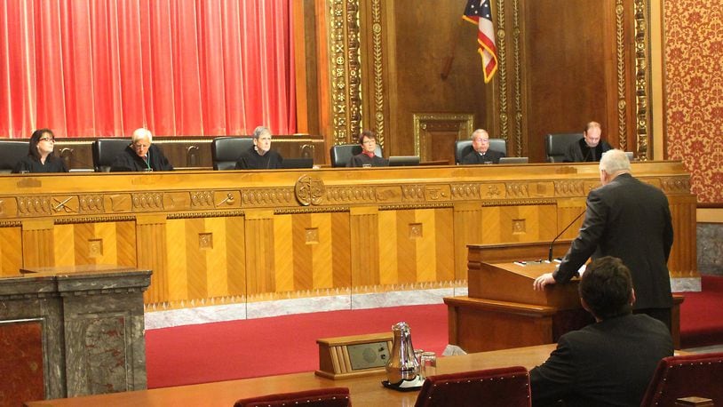 Attorney Jack Van Kley representing Union Neighbors United argues before the Ohio Supreme Court in 2017. JEFF GUERINI/STAFF