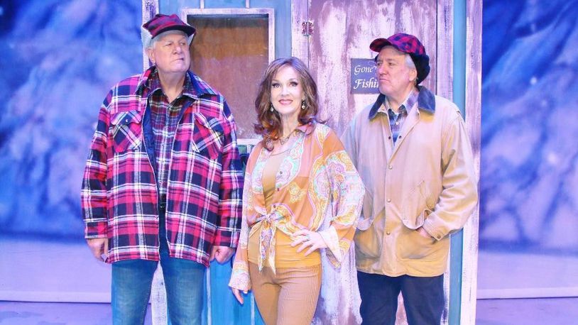Left to right: Dan Embree (John), Karie-Lee Sutherland (Ariel) and David Shough (Max) in La Comedia Dinner Theatre's production of "Grumpy Old Men." PHOTO BY JUSTIN WALTON