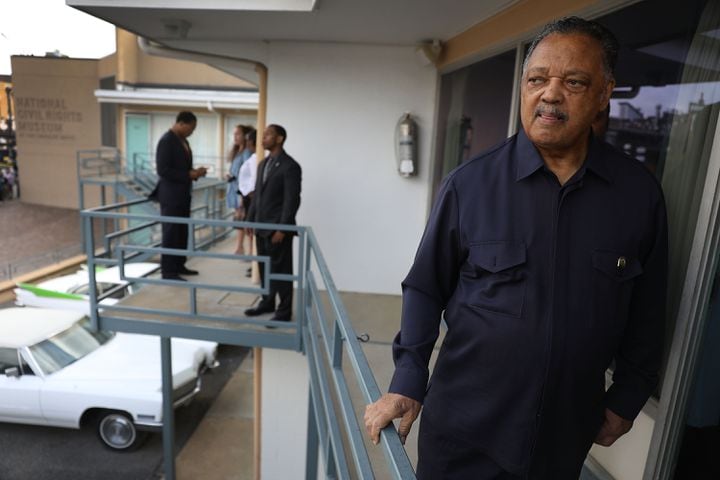 Photos: Jesse Jackson revisits hotel where Martin Luther King Jr. was killed