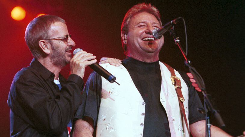 Former Beatle Ringo Starr performs live with Greg Lake (of Emerson Lake & Palmer) and the rest of his All-Starr Band at The Rio Hotel & Casino September 1, 2001 in Las Vegas. (Photo by