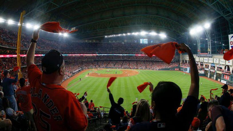 Astros fans were enthusiastic when the ALCS began Saturday night at Minute Maid Park.