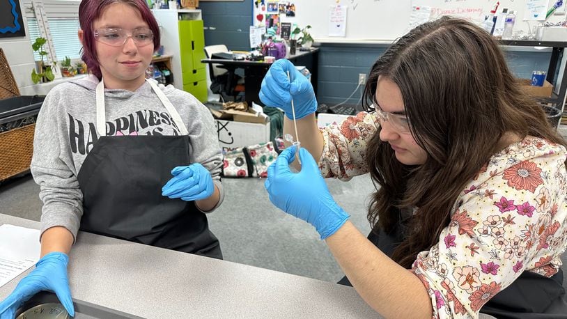 Students are shown in the Medical Detectives class at Roosevelt Middle School, which is new this year through the expansion of the Project Lead the Way programming. Contributed