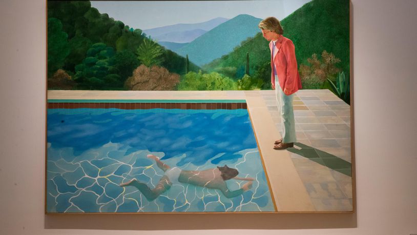 David Hockney's "Portrait of an Artist (Pool with Two Figures)" sold for a record $90.3 million Thursday night.