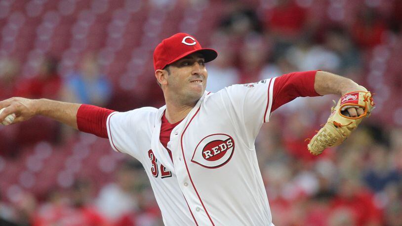 Reds starter Matt Harvey pitches against the Pirates on Tuesday, May 22, 2018, at Great American Ball Park in Cincinnati. David Jablonski/Staff