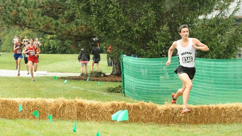 Greenon’s Calvin Wise won his first cross country meet — in high school or junior high — with a victory at the Mason Invitational on Saturday. Contributed photo / Greg Billing