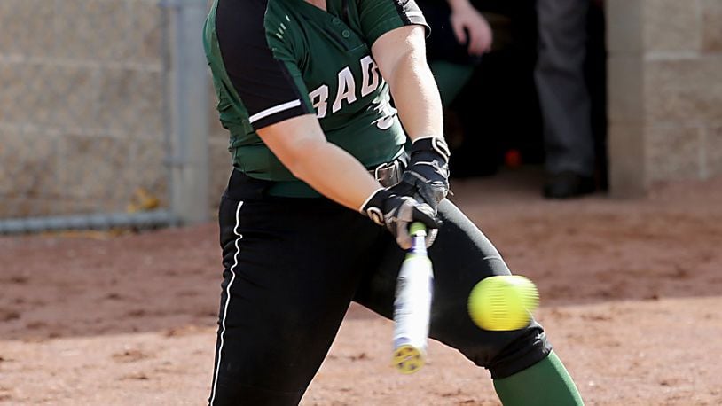 Badin’s Maddie Curtner connects for a hit against Clermont Northeastern on Monday during a Division III district final at Kings. CONTRIBUTED PHOTO BY E.L. HUBBARD