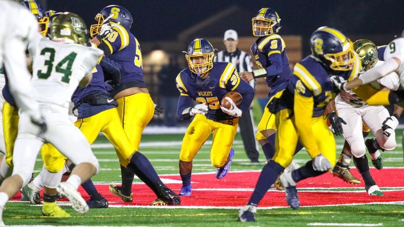 Springfield High School senior running back Jeff Tolliver during the Wildcats 37-14 victory over Dublin Jerome in a D-I, Region 2 semifinal game at Marysville High School on Friday, Nov. 15. CONTRIBUTED PHOTO BY MICHAEL COOPER