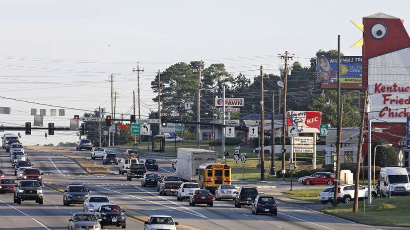 Morning commute traffic along US 41 at Roswell Road is an indicator of why Atlanta was ranked as 44th worse metro area for drivers according to a recent study. BOB ANDRES / BANDRES@AJC.COM