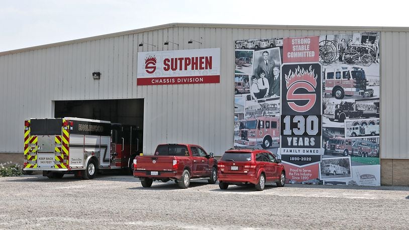 The chassis division of the Sutphen Corporation on County Line Road. The manufacturer is planning to consolidate its operations in the area into one location by building a 160,000 square foot facility in Urbana. BILL LACKEY/STAFF