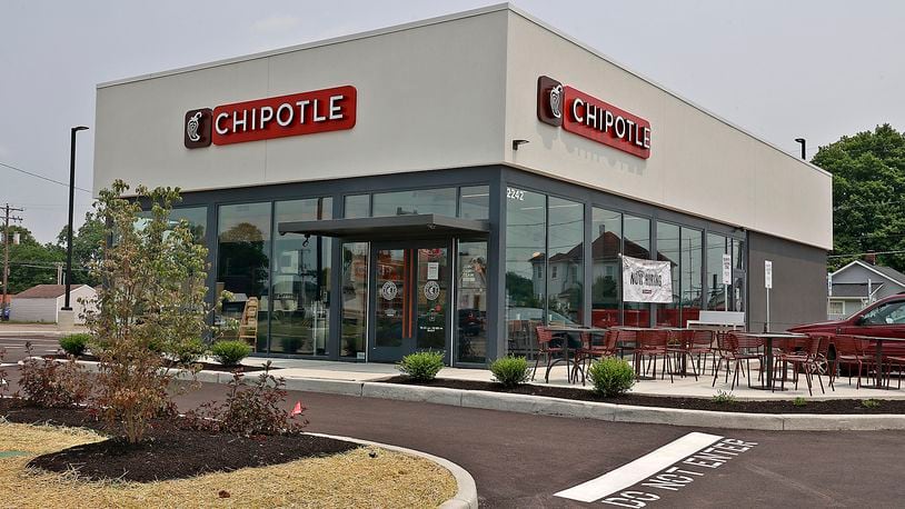 The new Chipotle restaurant on South Limestone is nearly complete Thursday, June 15, 2023. BILL LACKEY/STAFF