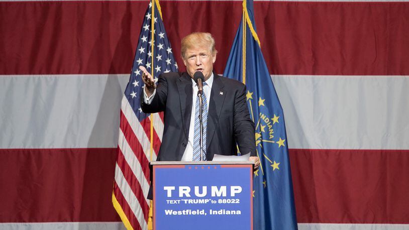 Republican presidential candidate Donald Trump speaks at the Grand Park Events Center on July 12, 2016 in Westfield, Indiana. Trump is campaigning amid speculation he may select Indiana Gov. Mike Pence as his running mate.