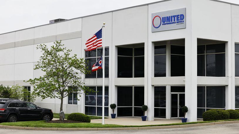 United Performance Metals on Symmes Road in Hamilton will host President Joe Biden on Friday, May 6, 2022, who will discuss manufacturing in the United States. His administration announced on May 2 releasing $3.16 billion in funding from the bipartisan infrastructure bill to increase production in batteries and components, bolster domestic supply chains, create good-paying jobs, and help lower costs for families. NICK GRAHAM/STAFF