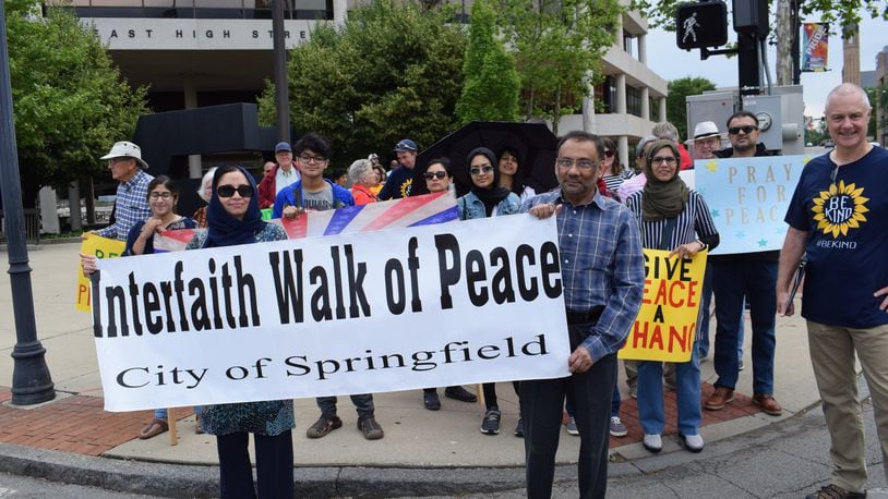 The Global Education and Peace Network’s annual march for peace will go online this year. Participants from various faiths and backgrounds march together annually as here in 2019, but chose to do so online in light of social distancing. Courtesy photo