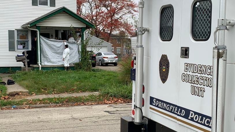 Springfield police were investigating at a home in the first block of North Douglas Avenue on Wednesday, Oct. 27, 2021. BILL LACKEY/STAFF