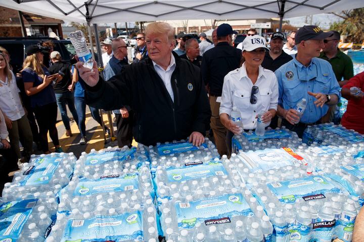 Photos: Trumps tour hurricane-ravaged Florida Panhandle