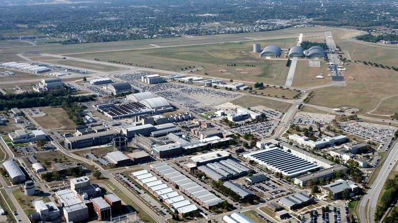 Aerial view of Wright-Patterson Air Force Base Area B. (Staff photo by Ty Greenlees)