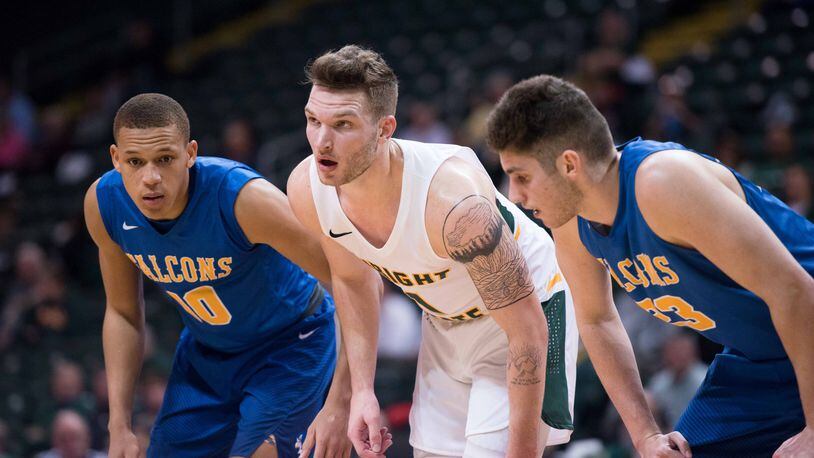 Wright State’s Bill Wampler scored a game-high 18 points in an exhibition win over Notre Dame College. Joseph Craven/CONTRIBUTED