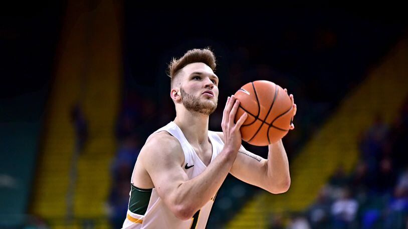 Wright State’s Bill Wampler shoots a free throw during a game vs. Detroit Mercy on Feb. 9, 2019, at the Nutter Center. Joseph Craven/CONTRIBUTED