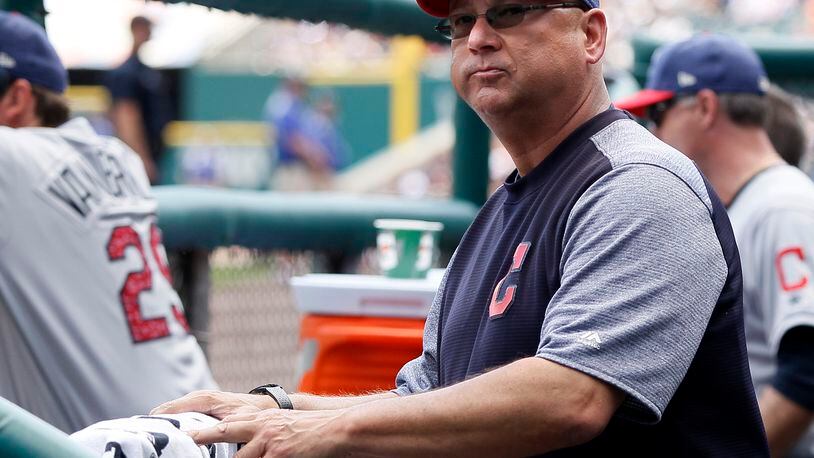DETROIT, MI - JULY 1: Manager Terry Francona #17 of the Cleveland Indians looks around the dugout during the third inning of game one of a doubleheader against the Detroit Tigers at Comerica Park on July 1, 2017 in Detroit, Michigan. The Tigers defeated the Indians 7-4. (Photo by Duane Burleson/Getty Images)