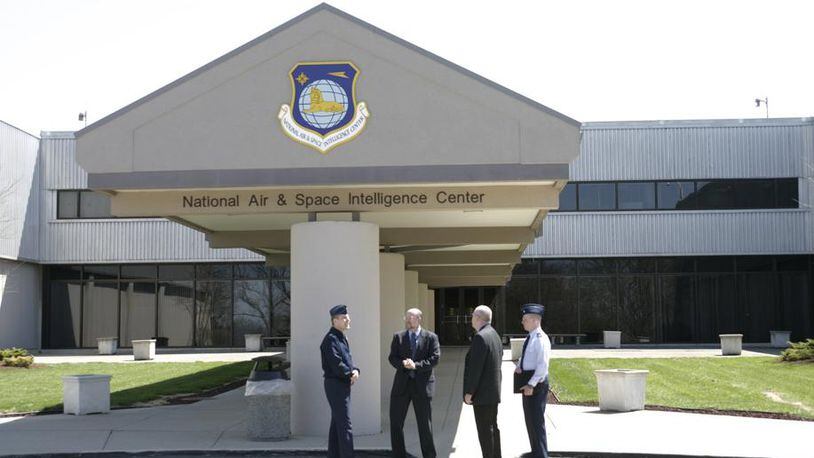 The main entrance to the National Air and Space Intelligence Center at Wright-Patterson Air Force Base, in 2005. FILE