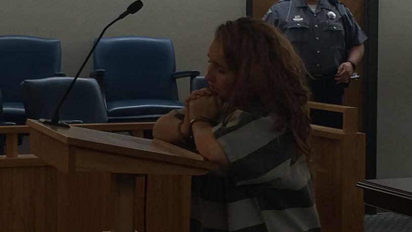 Shania Delawder appears in Clark County Municipal Court on Friday morning. Katherine Collins/Staff