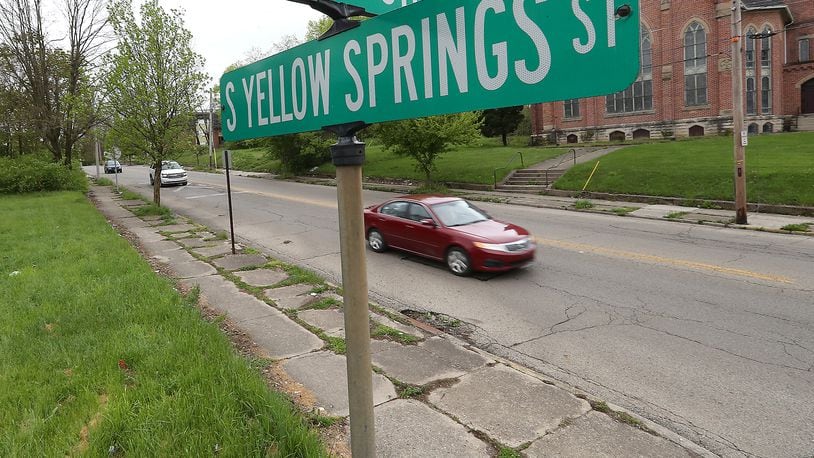 The section of South Yellow Springs Street between Main Street and Pleasant Street will be the location of a City of Springfield improvement project. BILL LACKEY/STAFF