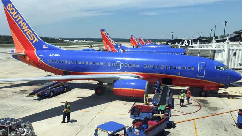 File photo of Southwest Airlines planes at an airport.
