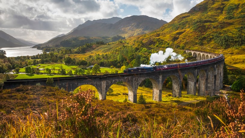 The Jacobite Steam Train, made famous in JK Rowling's Harry Potter as the Hogwarts Express
