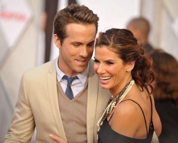 Sandra Bullock and Ryan Reynolds starred in The Proposal together and at the premiere of Ryan’s movie The Change-Up, Sandra was there to support him.