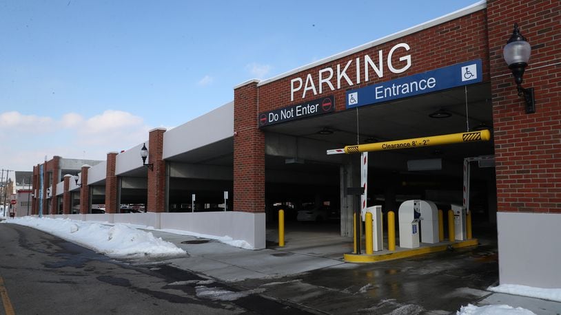 Parking in the City of Springfield's new parking garage is free thru 2021. BILL LACKEY/STAFF