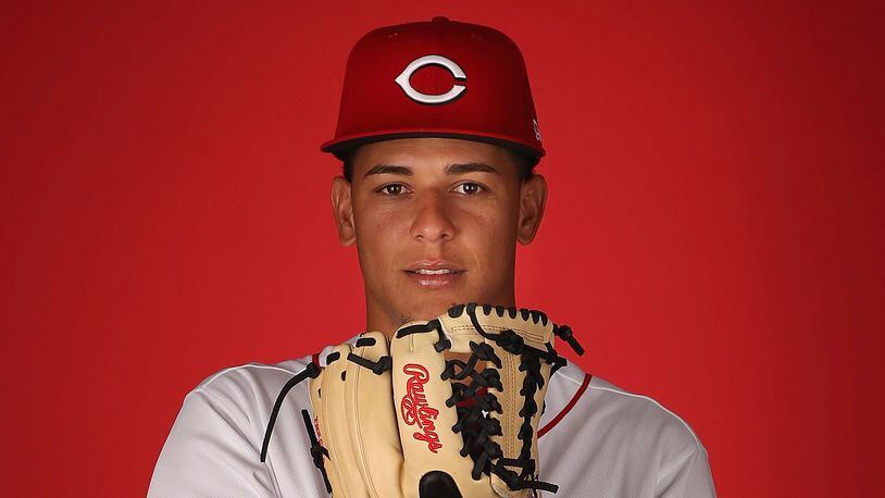 Pitcher Luis Castillo #58 of the Cincinnati Reds poses for a portait during a MLB photo day at Goodyear Ballpark on February 18, 2017 in Goodyear, Arizona.  (Photo by Christian Petersen/Getty Images)