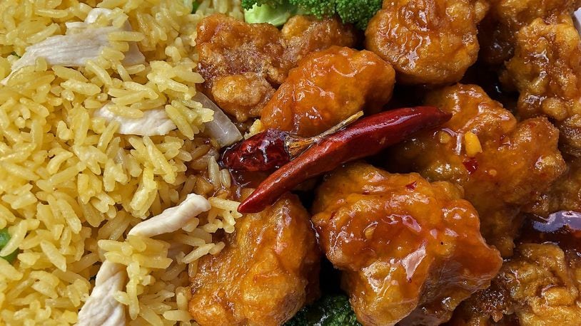 General Tso’s Chicken and Fried Rice from Misolsol China Restaurant. BILL LACKEY/STAFF