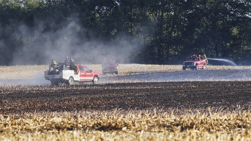 Multiple fire departments fight a field fire near Farmington Road and S Butter Street in German Twp. in this October 2022 file photo. NICK GRAHAM / STAFF